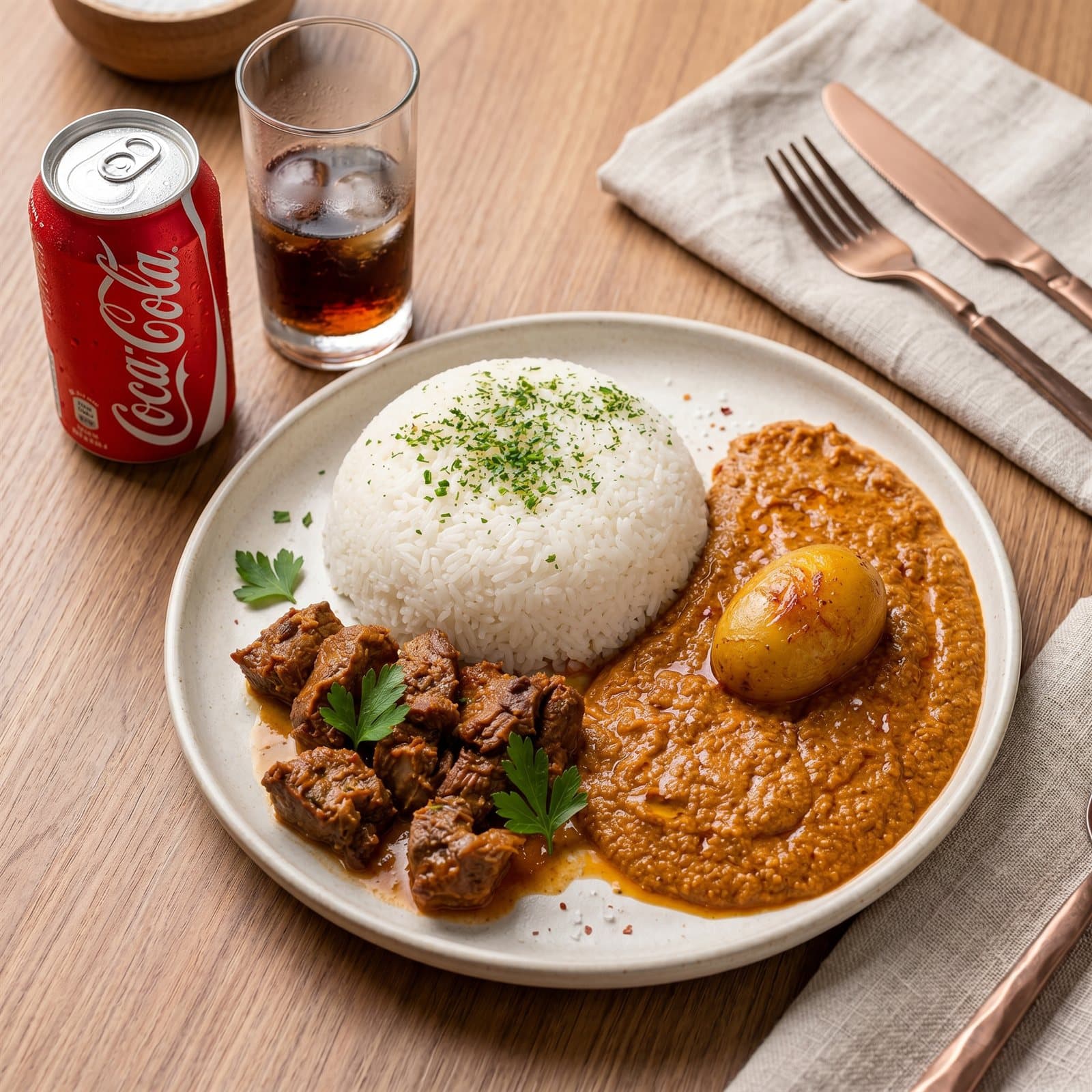 Menu 1 — plat senegalais et canette